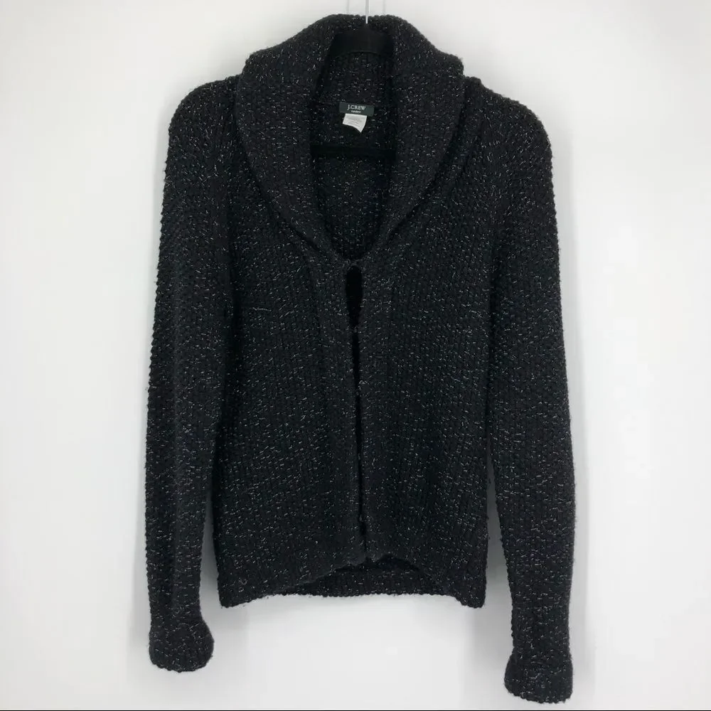 J. CREW Handknit Wool Chunky‎ Knit Shawl Collar Cardigan